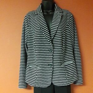 Torrid black and white print blazer